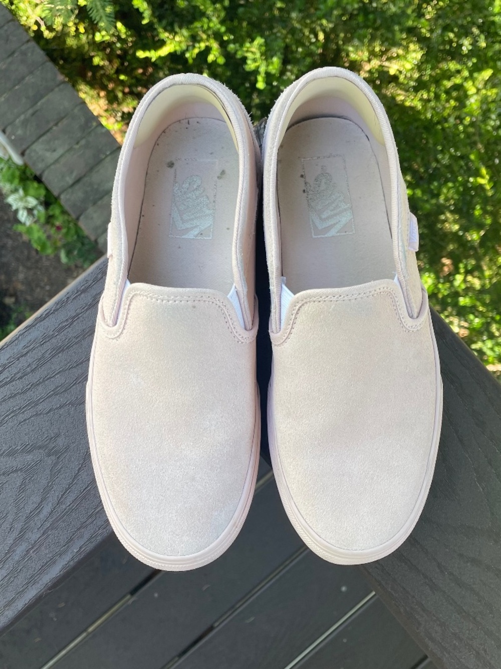 Vans Asher Platform Slip-on Sneakers in Soft Pink Suede with Pink Sole Womens 8 - Picture 3 of 7